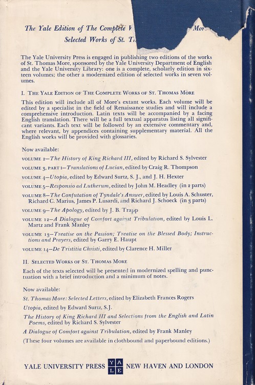 The Yale Edition of The Complete Works of St. Thomas More: Volume ۹ the apology