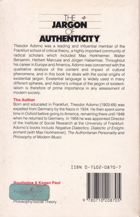 The Jargon of Authenticity