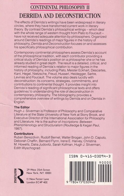 Derrida and Deconstruction (Continental Philosophy)