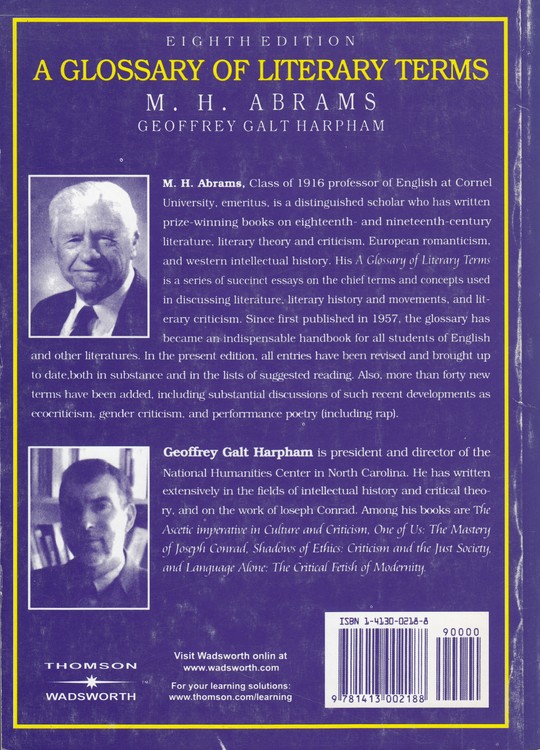 A GLOSSARY OF LITERARY TERMS